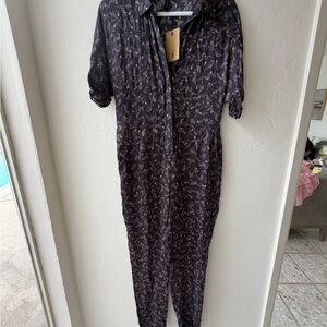 Knot Sisters Black Paisley Jumpsuit